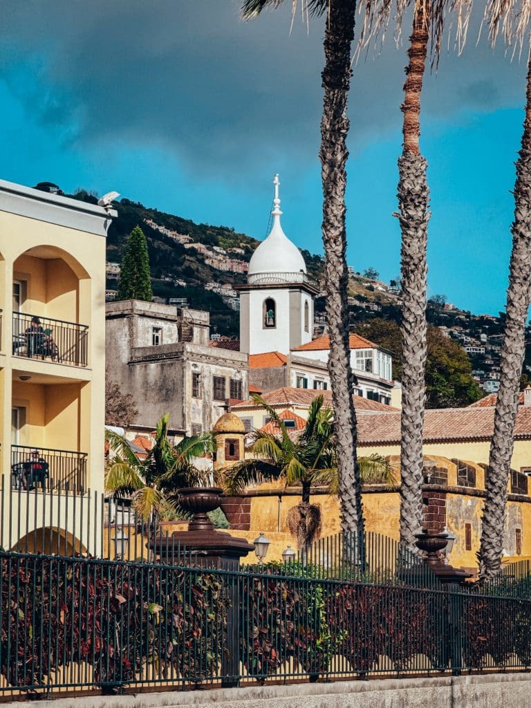 The tower of the Socorro church above Funchal’s old town