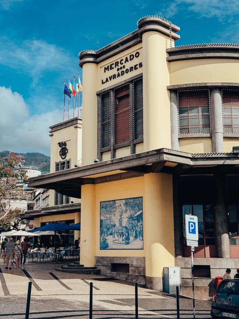 The façade of the Mercado dos Lavradores market in Funchal