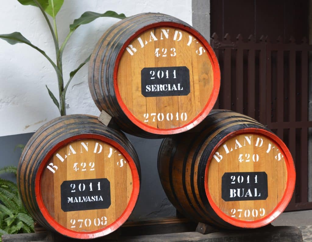 Casks of Madeira wine at Blandy’s Wine Lodge in Funchal
