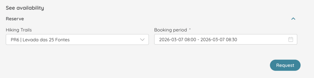Simplifica: choosing the PR6 trail and booking date