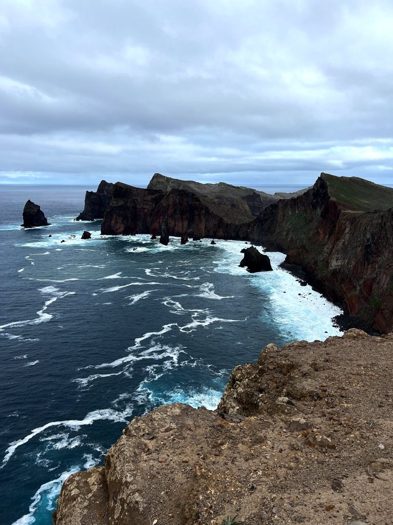 The cliffs of Ponta de São Lourenço and a rough sea