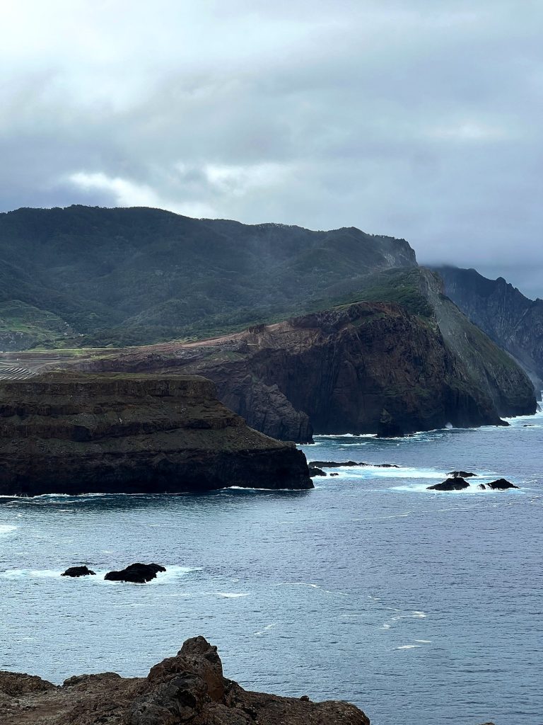 Green slopes and the coast of eastern Madeira seen from Ponta de São Lourenço